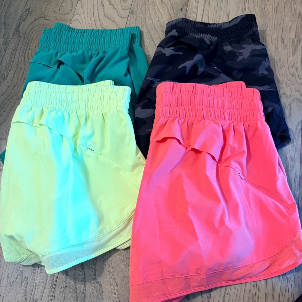 Athleta Active Mesh Skorts -Pink, Lime, Kelly green & black Camo